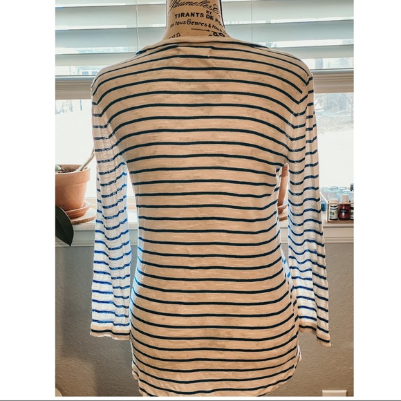 Madewell 3/4 Length Stripped Tee - size Small - Picture 4 of 7
